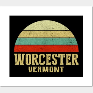 WORCESTER VERMONT Vintage Retro Sunset Posters and Art